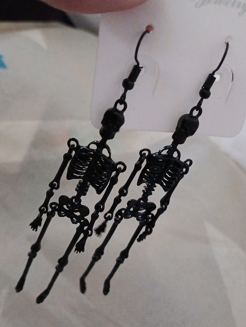 Black Skeleton Drop Earrings - Women Jewelry